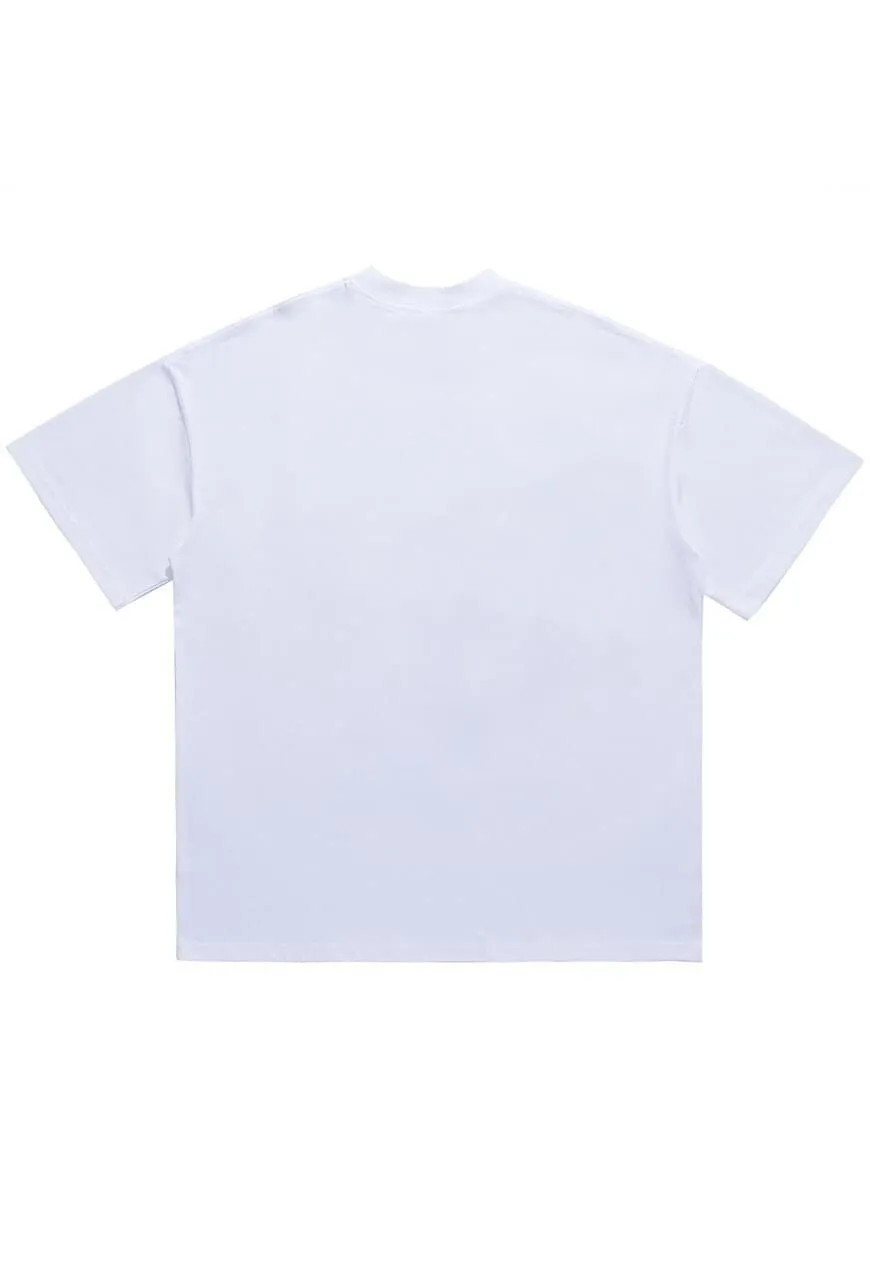 Lips print t-shirt grunge lipstick tee mouth top in white