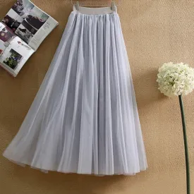 Long Pleated Tutu Skirt