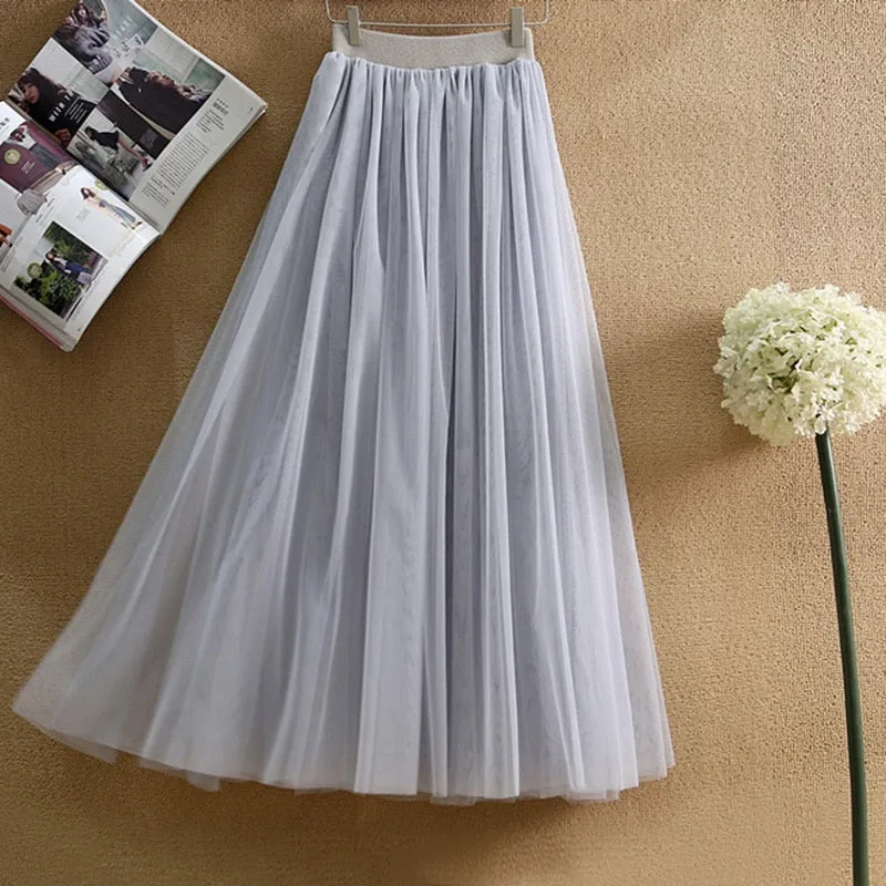 Long Pleated Tutu Skirt