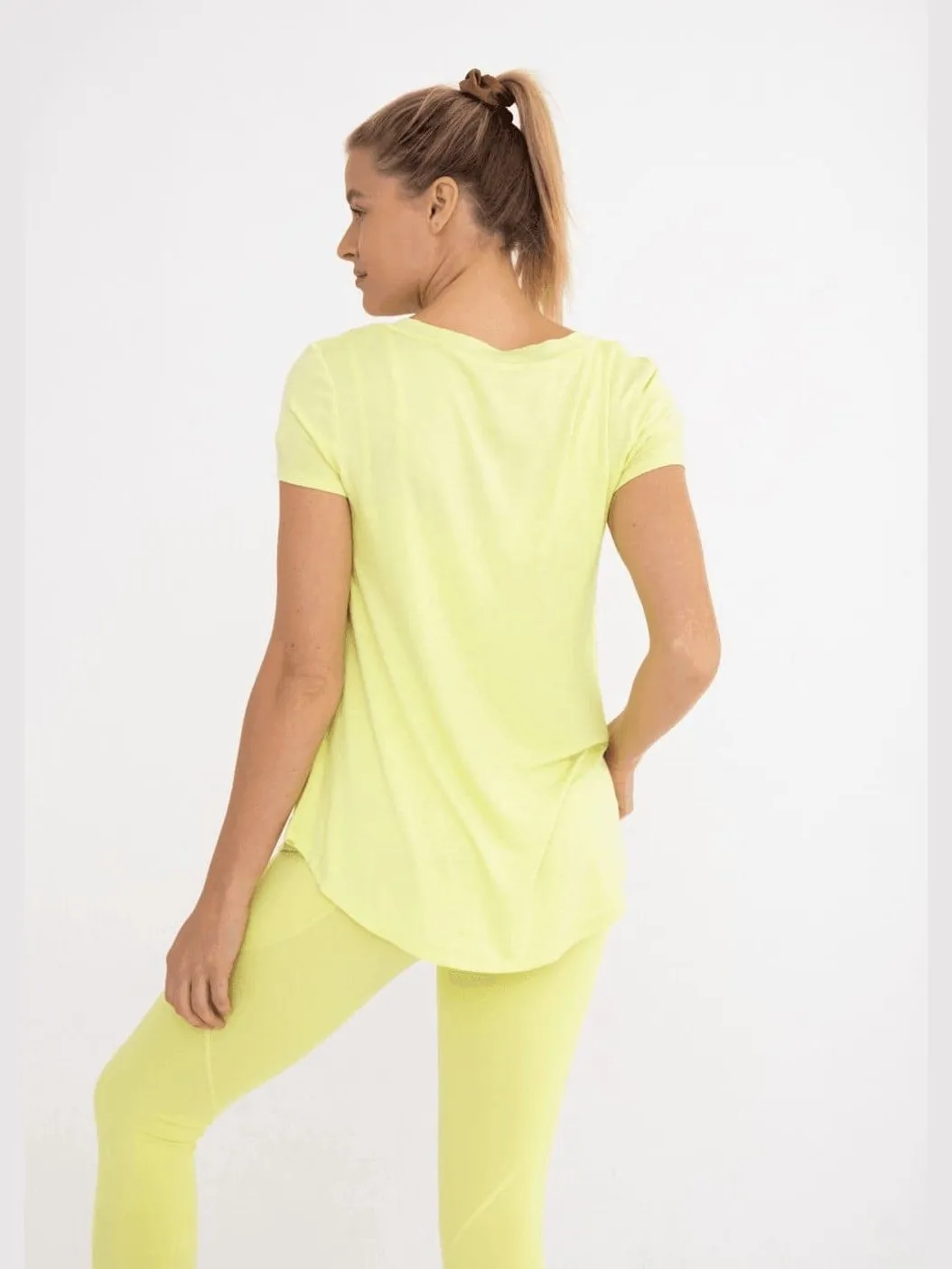 Longline Deep V-Neck T-Shirt w/Pocket