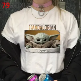 Lovely Baby Yoda T Shirt Men Star Wars Mandalorian T-Shirt Funny Cartoon The Child Yoda Cute Tshirt Hip Hop Top Tees Male