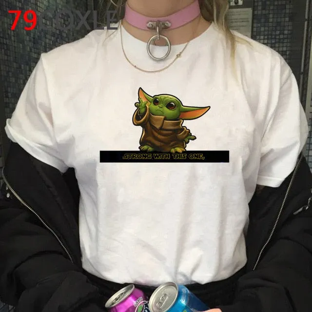 Lovely Baby Yoda T Shirt Men Star Wars Mandalorian T-Shirt Funny Cartoon The Child Yoda Cute Tshirt Hip Hop Top Tees Male