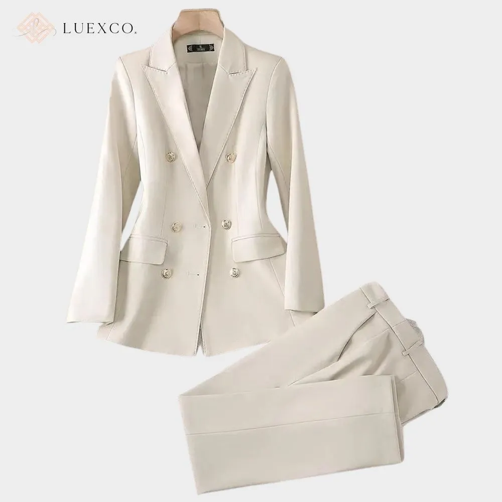 Luexco Women's Business Suit Blazer and Pants Set