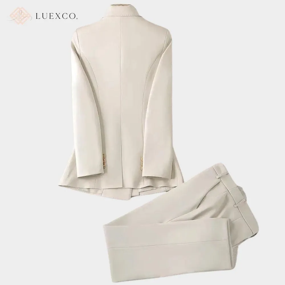 Luexco Women's Business Suit Blazer and Pants Set