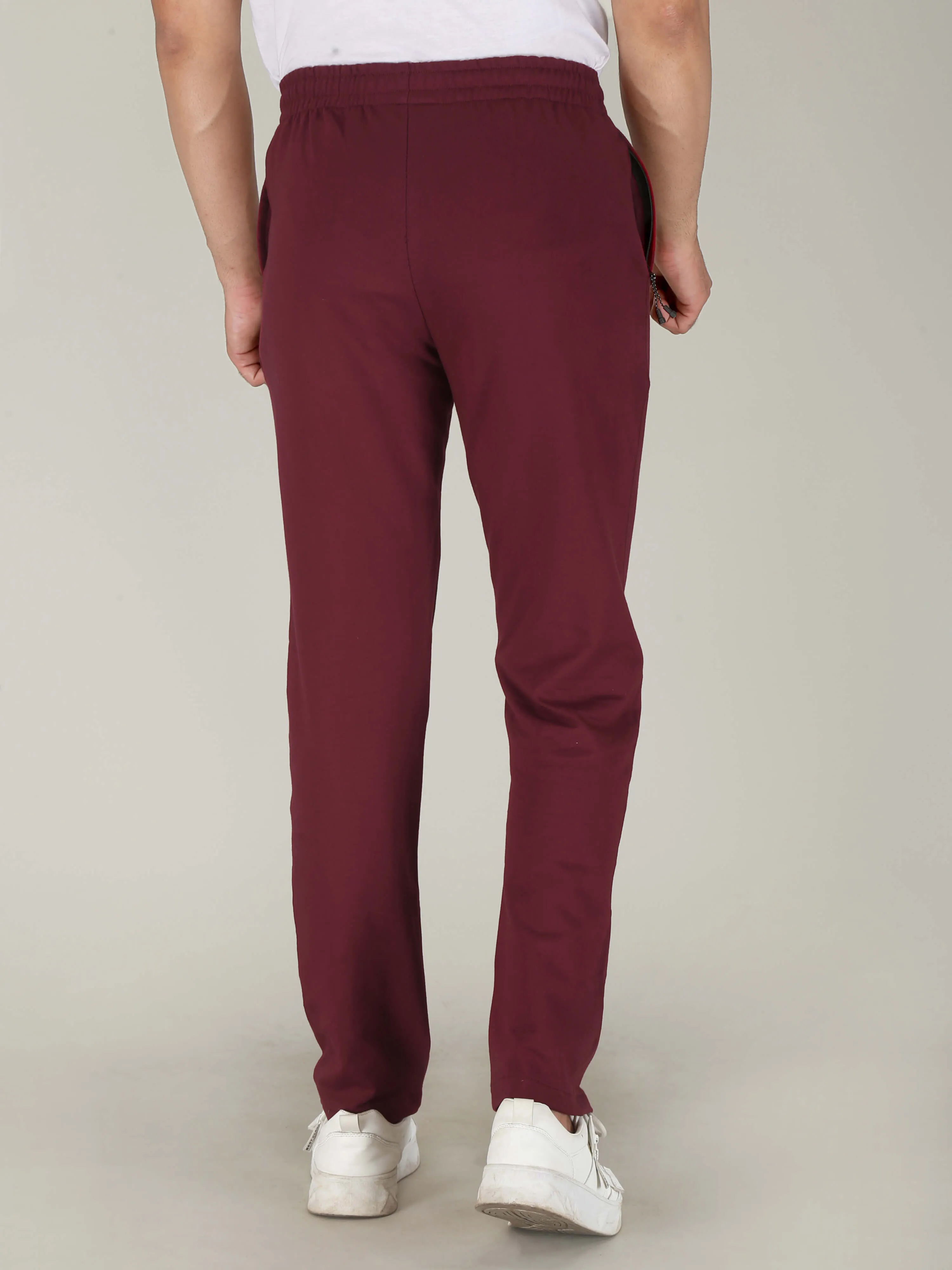 Maroon Pure Cotton Hosiery Pajamas for Men