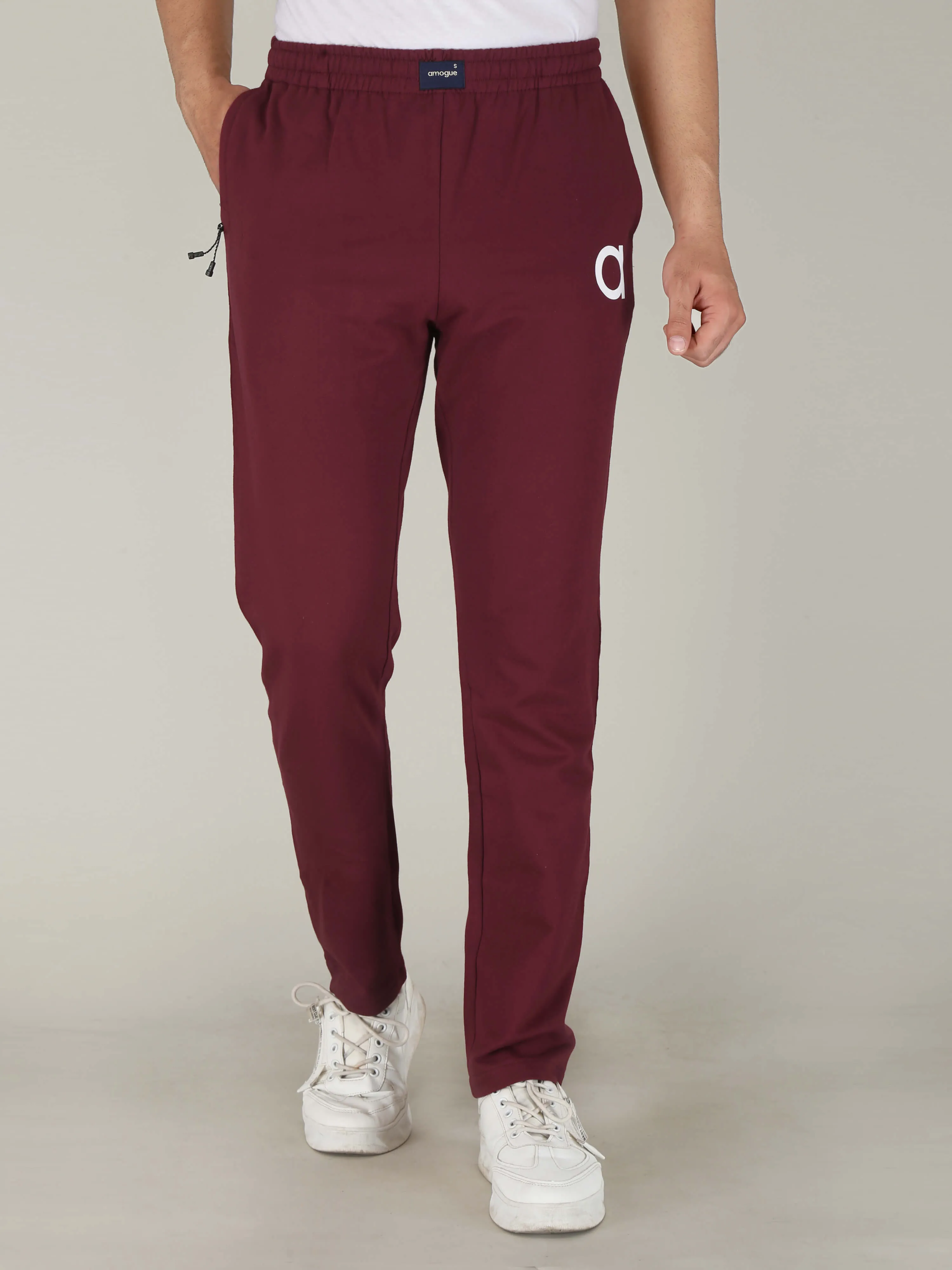 Maroon Pure Cotton Hosiery Pajamas for Men