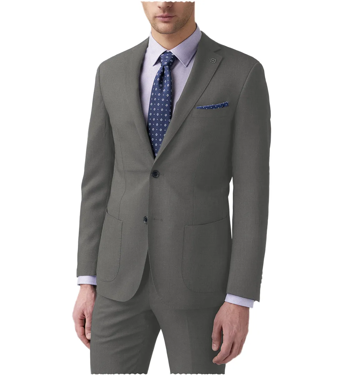 Men's 2 Pieces Suit Notch Lapel Grey Tuxedos For Wedding (Blazer Pants)