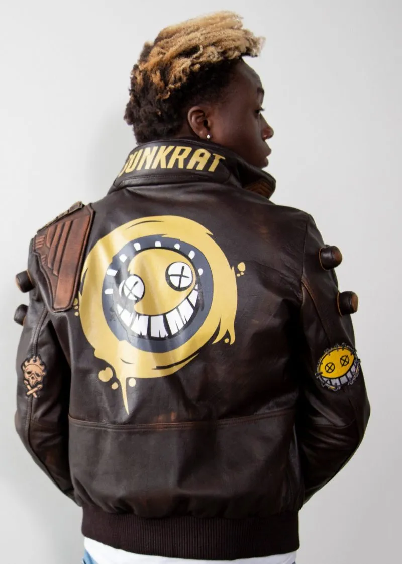 Men's Junkrat Steampunk Brown Leather Jacket