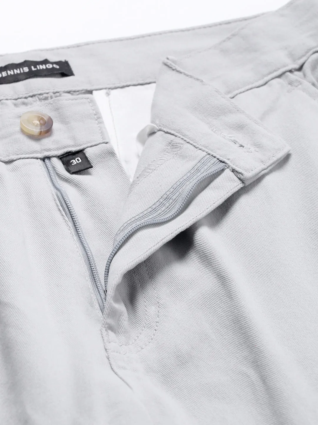 Men's Light Grey Solid Cargo Jogger