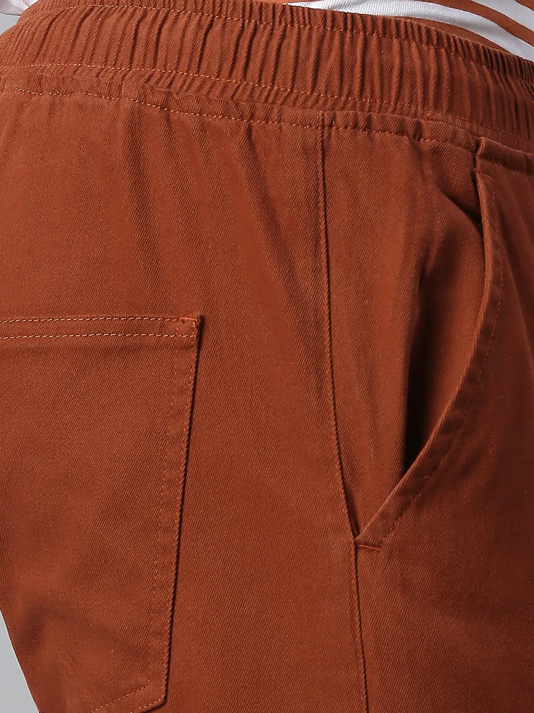 Men's Straight Fit Cotton Joggers (Rust)