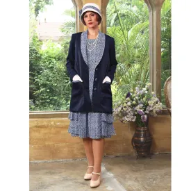 Navy blue Gatsby jacket - or 2-piece ensemble with matching dress