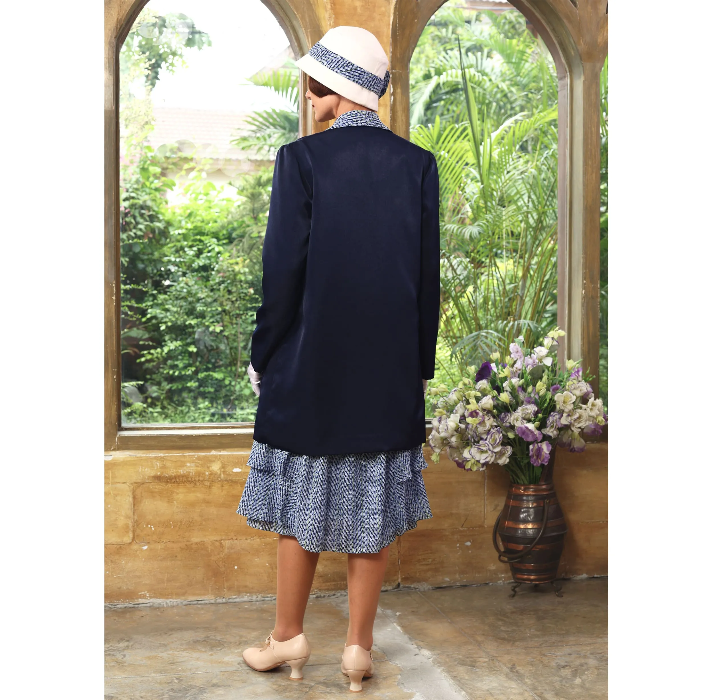 Navy blue Gatsby jacket - or 2-piece ensemble with matching dress