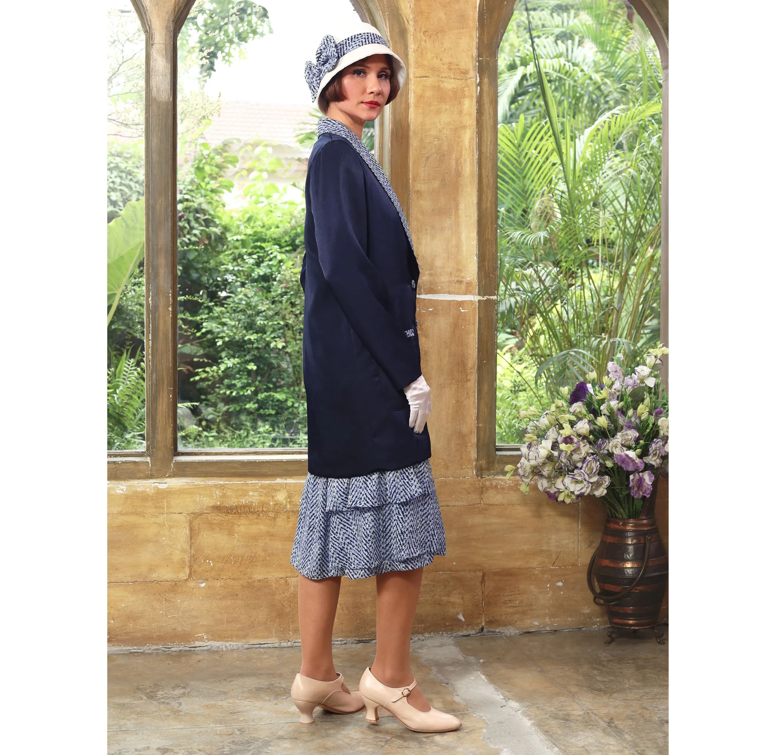 Navy blue Gatsby jacket - or 2-piece ensemble with matching dress