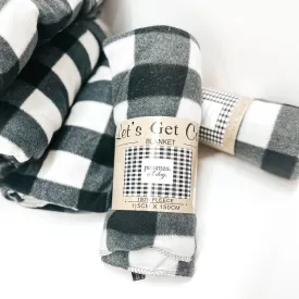 Pajamas All Day Buffalo Plaid Throw Blanket in Black and White