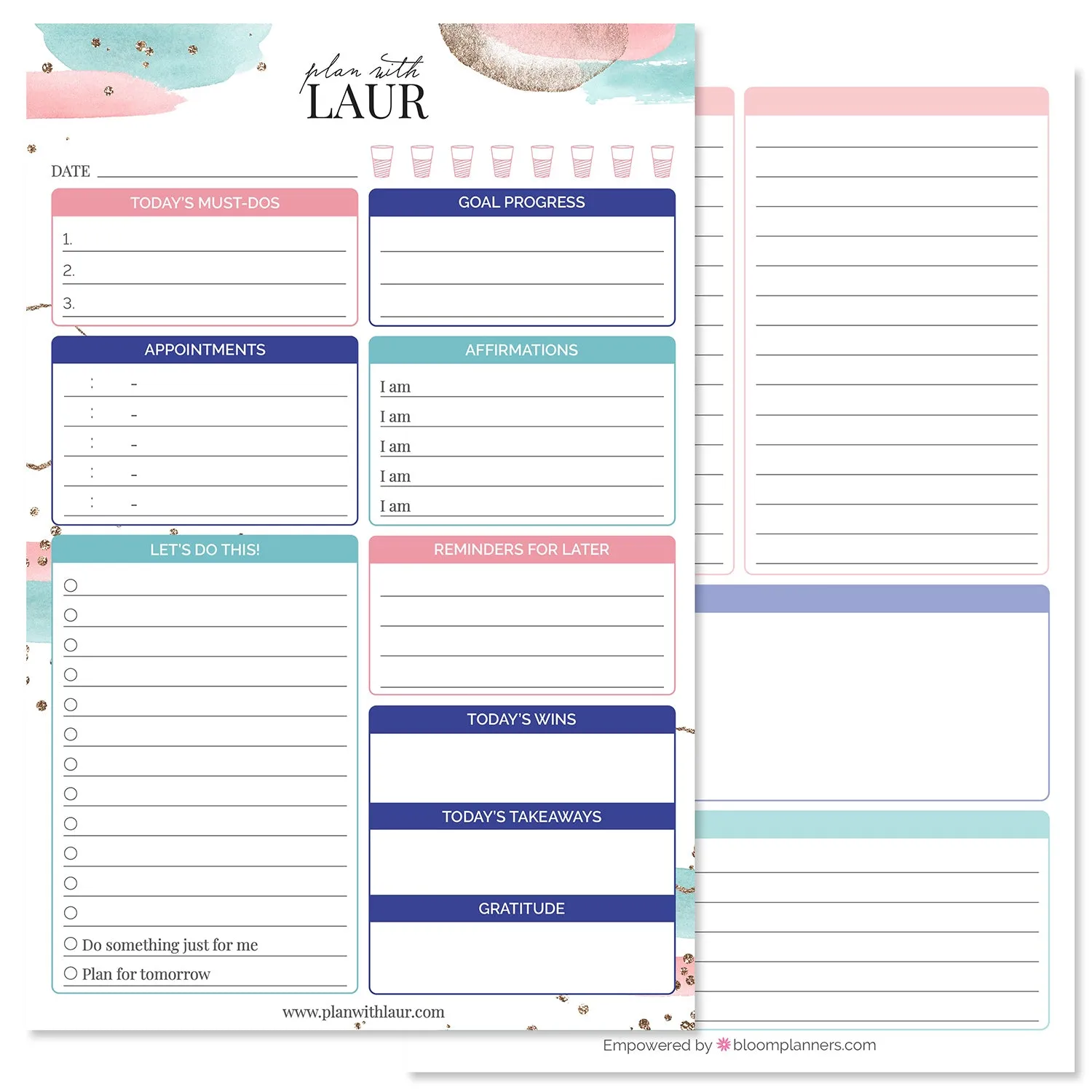 Planning Pad, 6" x 9", Double Sided Planning Pad, Plan with Laur