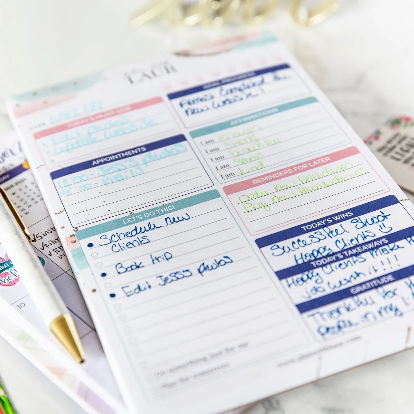 Planning Pad, 6" x 9", Double Sided Planning Pad, Plan with Laur