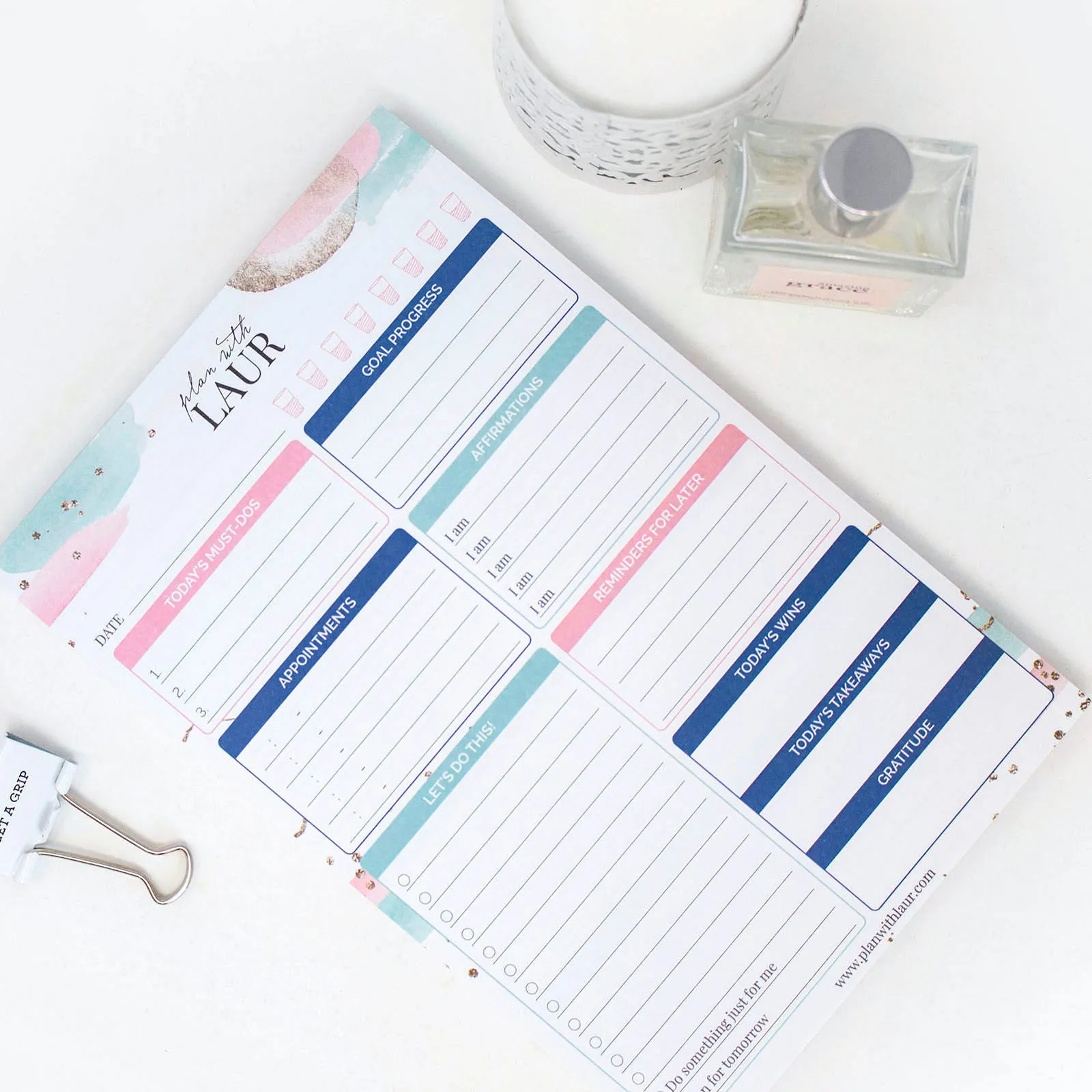 Planning Pad, 6" x 9", Double Sided Planning Pad, Plan with Laur