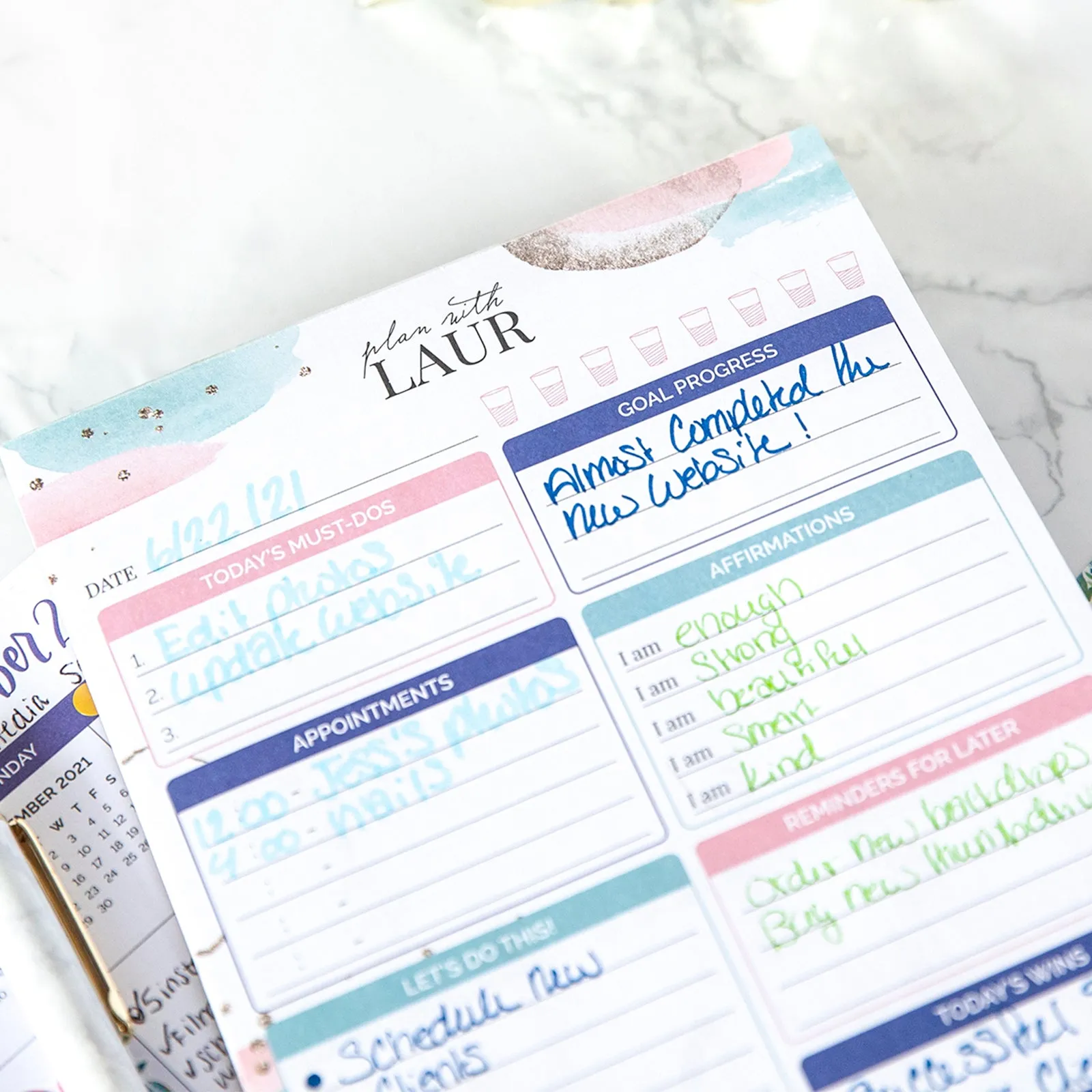 Planning Pad, 6" x 9", Double Sided Planning Pad, Plan with Laur