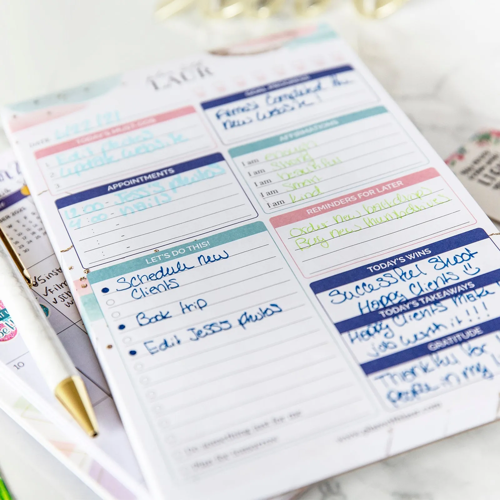 Planning Pad, 6" x 9", Double Sided Planning Pad, Plan with Laur