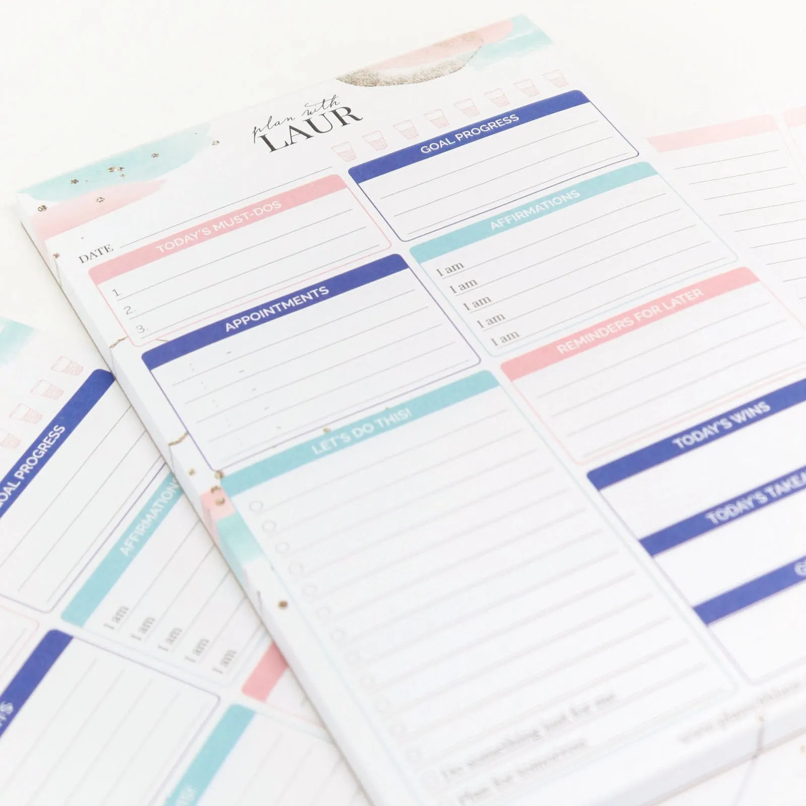 Planning Pad, 6" x 9", Double Sided Planning Pad, Plan with Laur