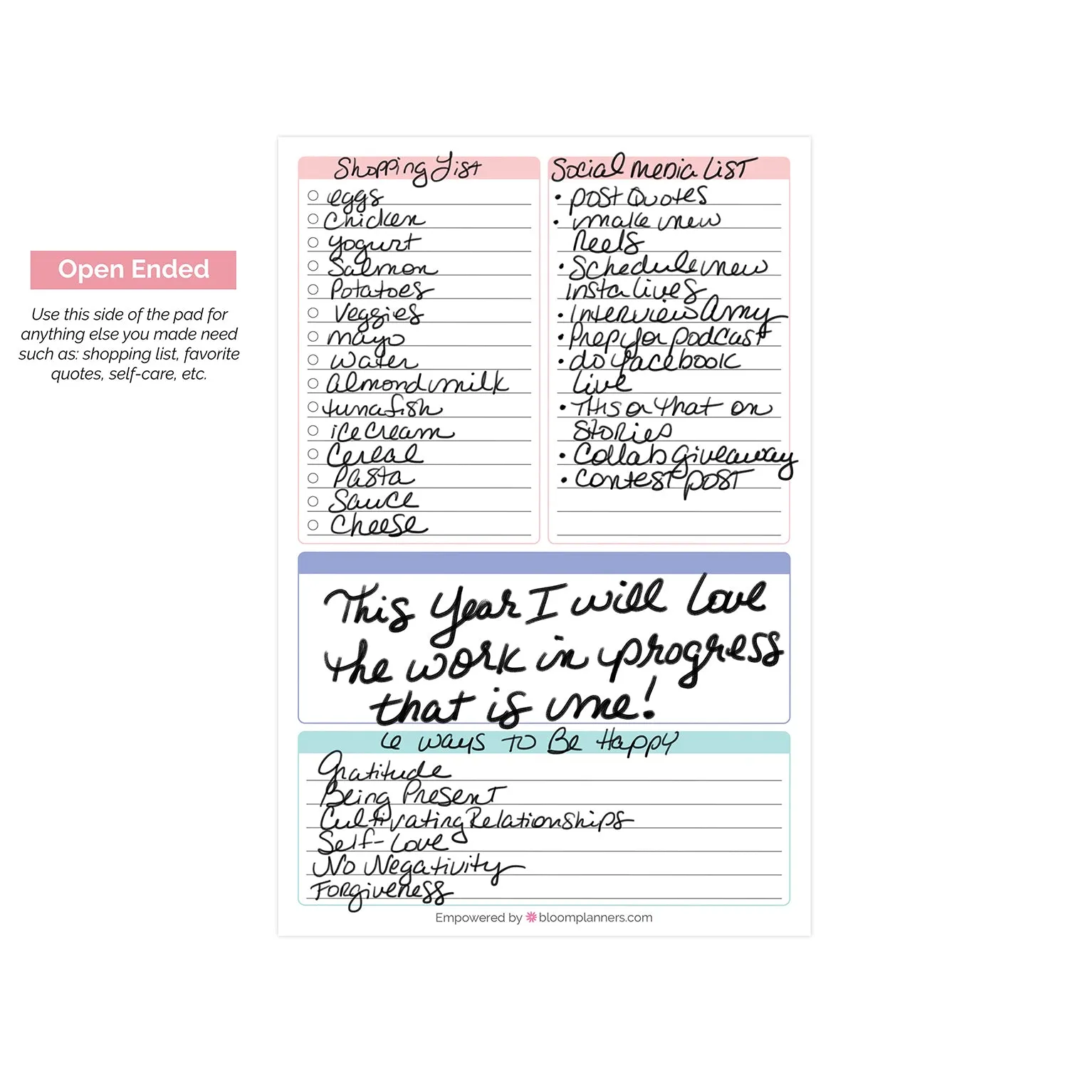Planning Pad, 6" x 9", Double Sided Planning Pad, Plan with Laur