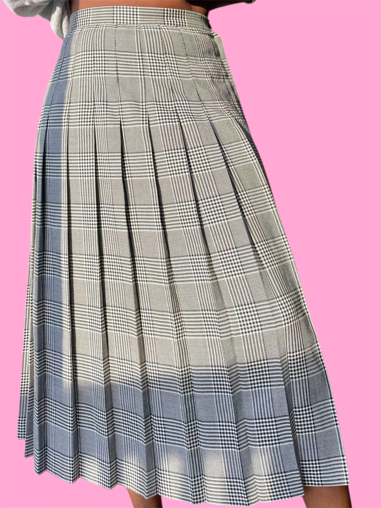 Pleated Plaid Skirt