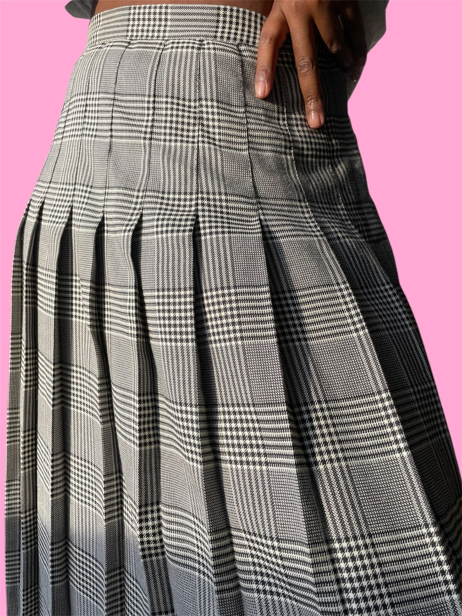 Pleated Plaid Skirt