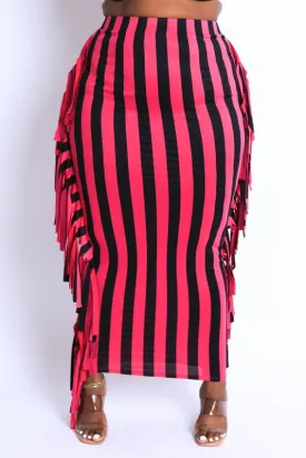 PLUS Fringe Maxi Skirt