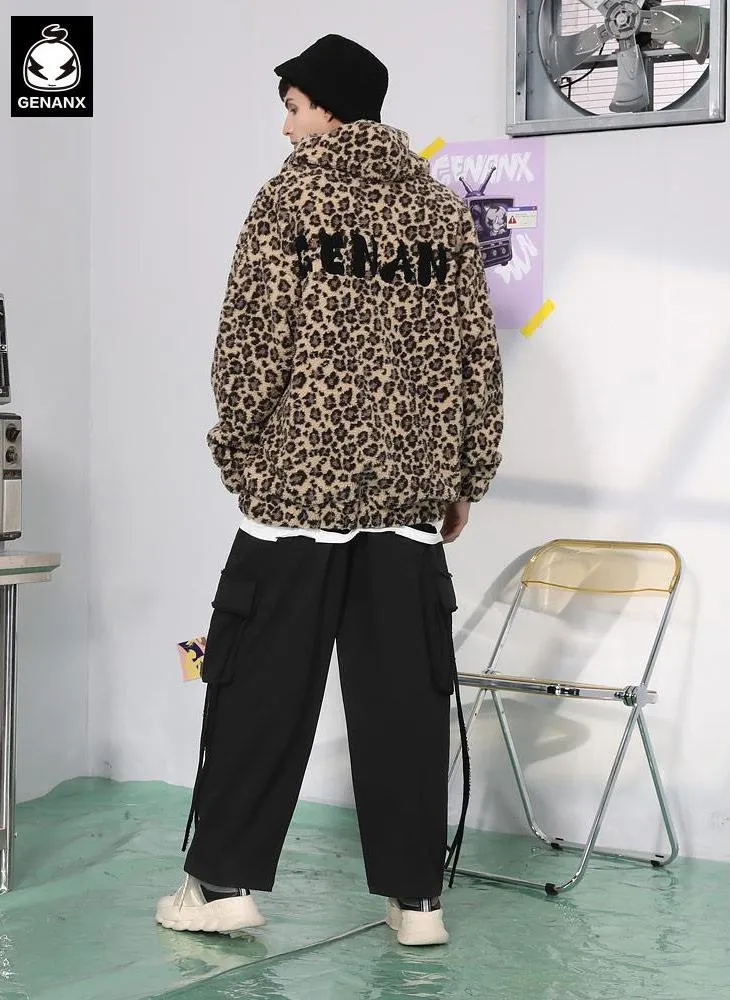 Pocket Decorative Stripes Letter Print Loose Casual Pants
