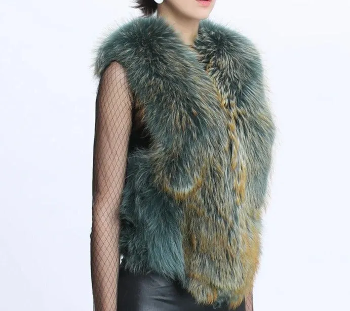 Real Fur Women's Sleeveless Short Jacket