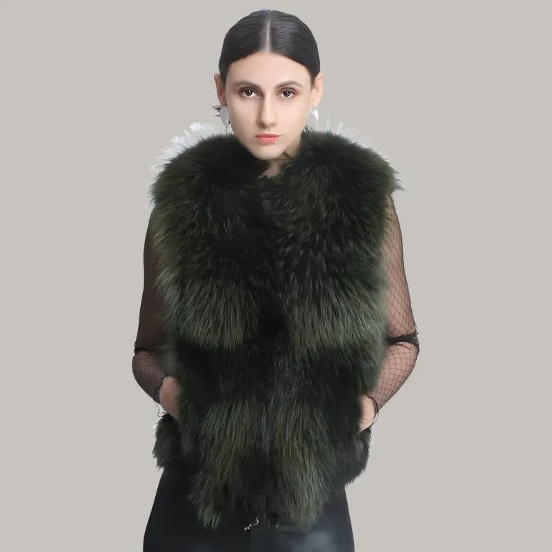 Real Fur Women's Sleeveless Short Jacket
