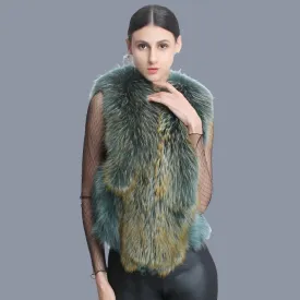 Real Fur Women's Sleeveless Short Jacket