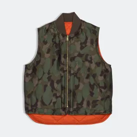Reversible Duck Hunter Camo Puff Vest  - Olive Camo/Orange