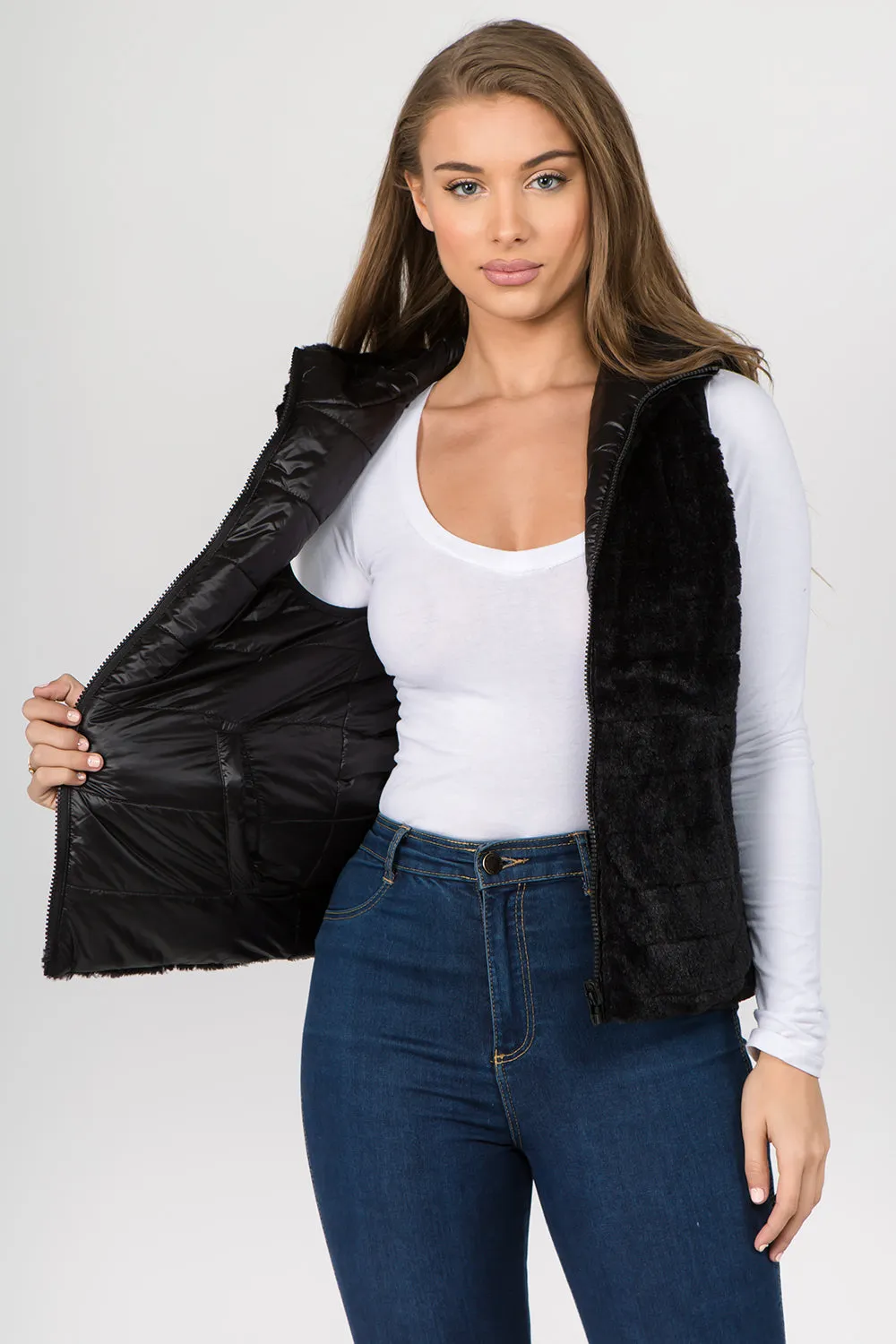 Reversible Vest with Hoodie