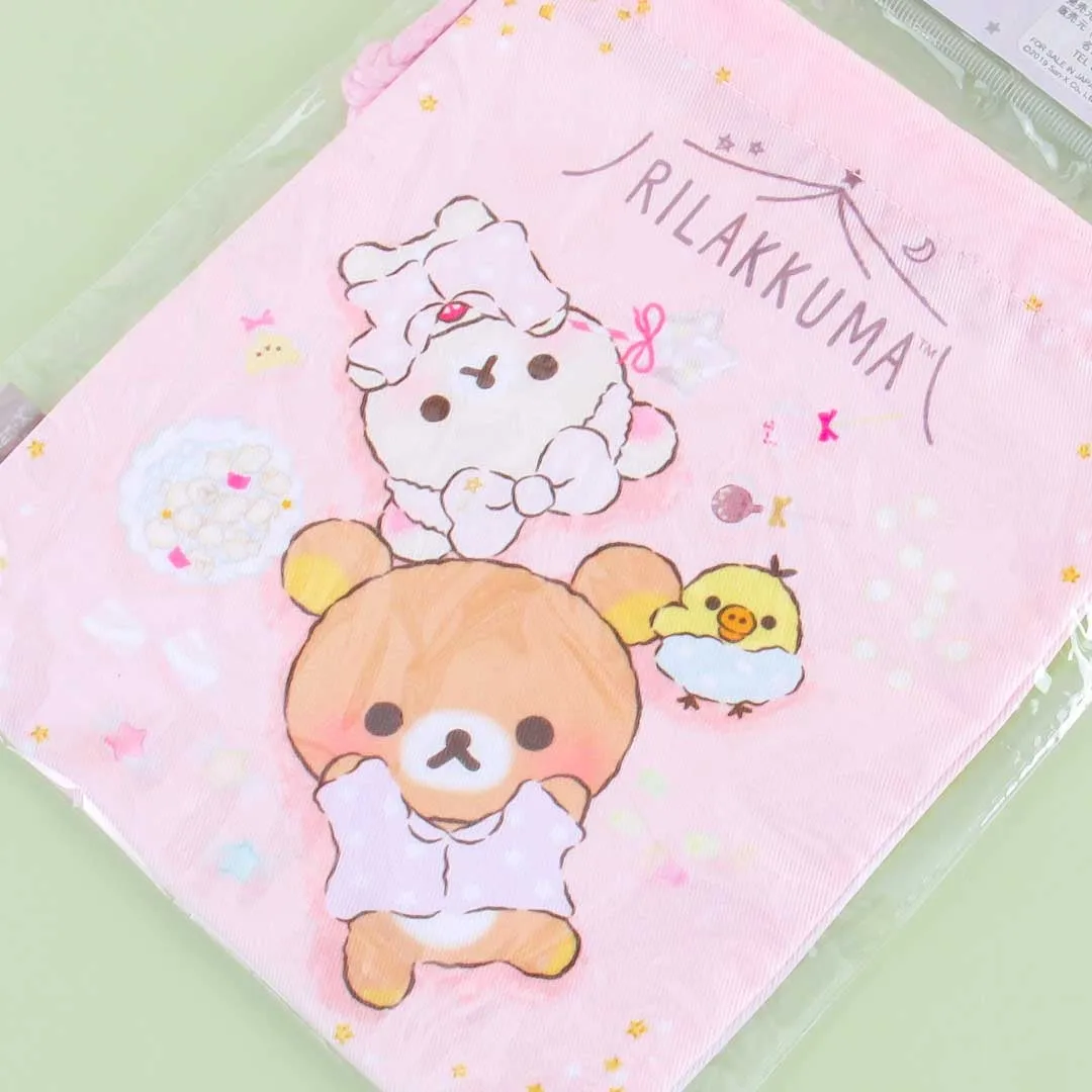 Rilakkuma Pajama Party Drawstring Bag