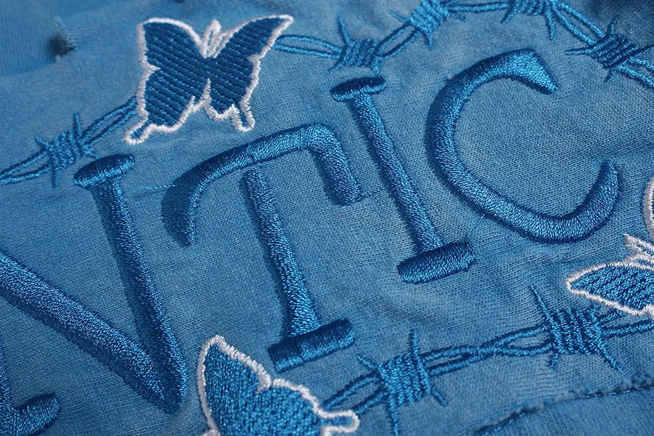 'Romantic' Embroidered Cotton T-Shirt