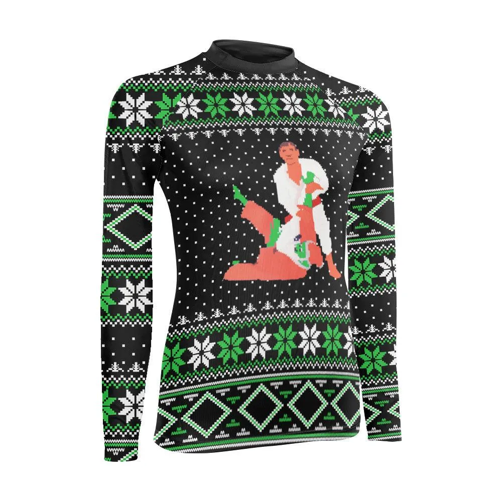 Santa Christmas Woman Long Sleeve Rash Guard