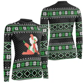 Santa Christmas Woman Long Sleeve Rash Guard