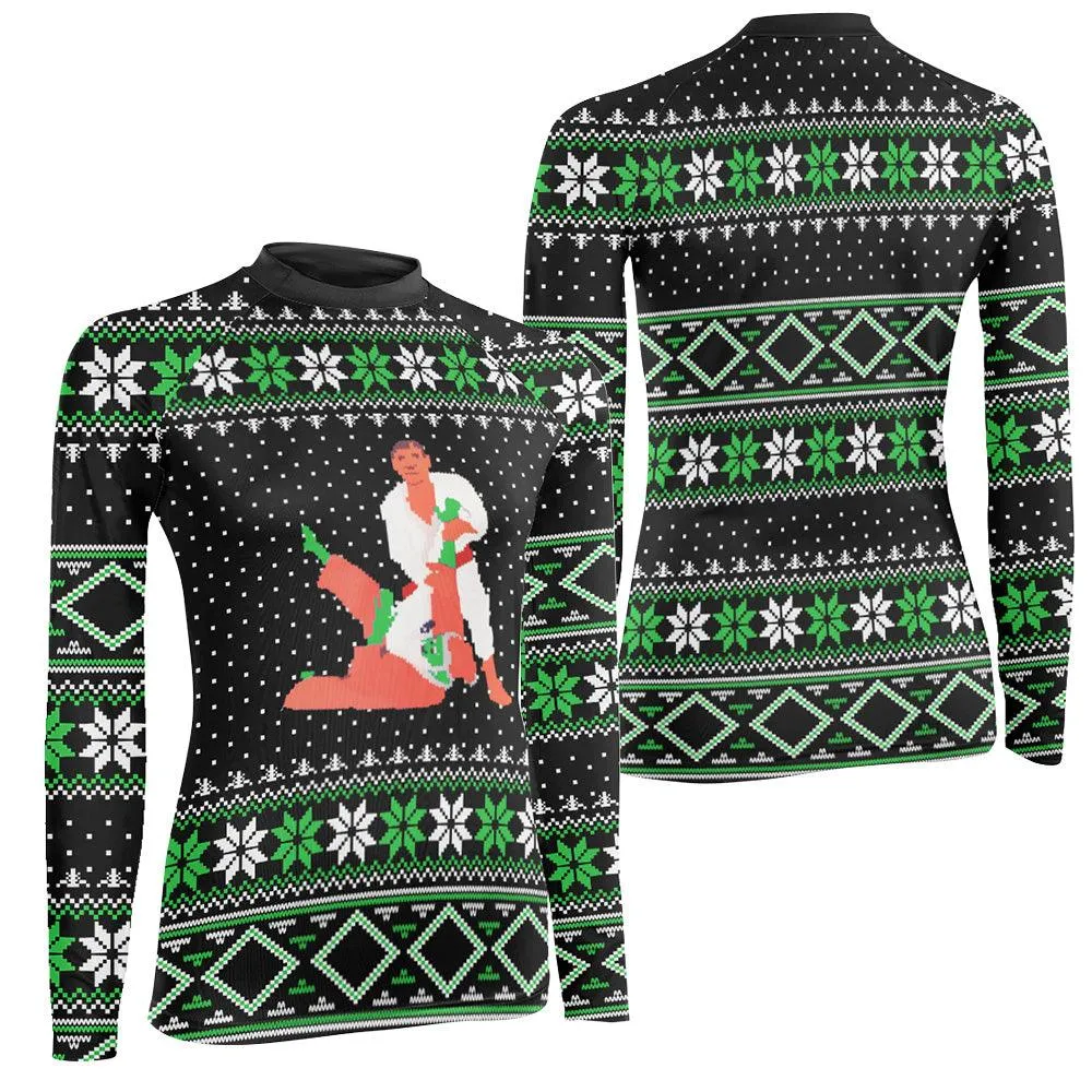 Santa Christmas Woman Long Sleeve Rash Guard