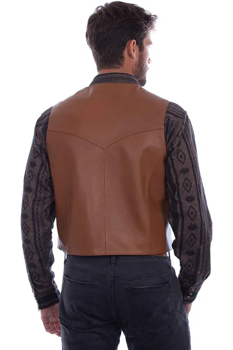 Scully Men's Lamb Vest In Saddle Tan