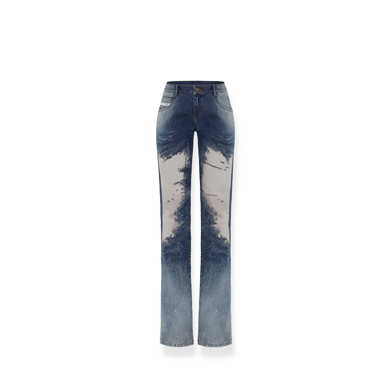 See-Through Mesh Slimming Jeans