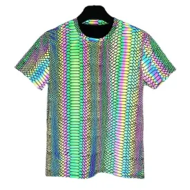 Stretch Snake Print Reflective T-Shirt with Safety Reflective Elements in 5 Sizes
