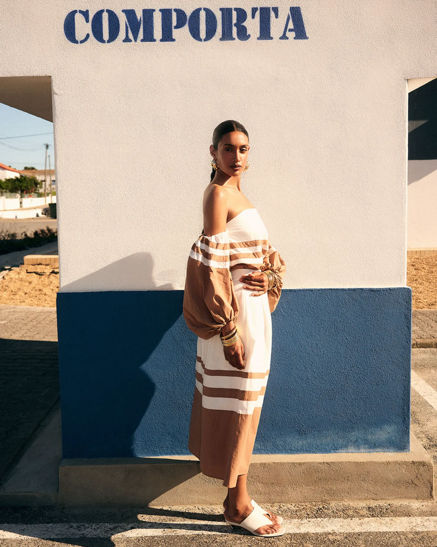 Striped Midi Skirt