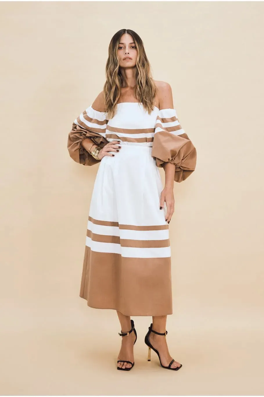 Striped Midi Skirt