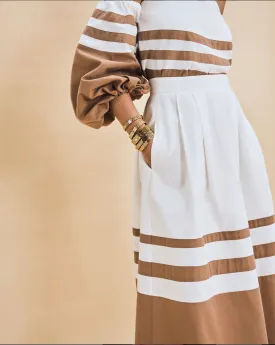 Striped Midi Skirt