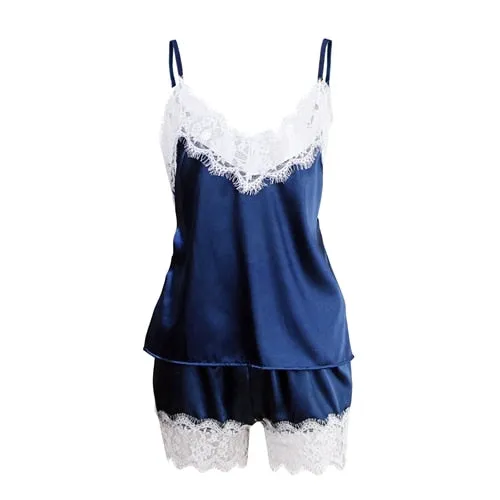 Summer Sexy Ladies' Sleeveless Lace Spaghetti Strap Pajamas