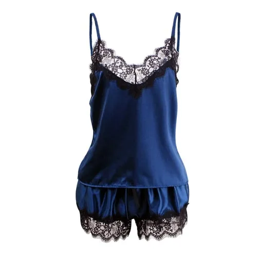 Summer Sexy Ladies' Sleeveless Lace Spaghetti Strap Pajamas