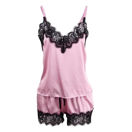 Summer Sexy Ladies' Sleeveless Lace Spaghetti Strap Pajamas
