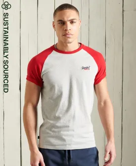 Superdry Organic Cotton Baseball T-Shirt - Light Grey Marl