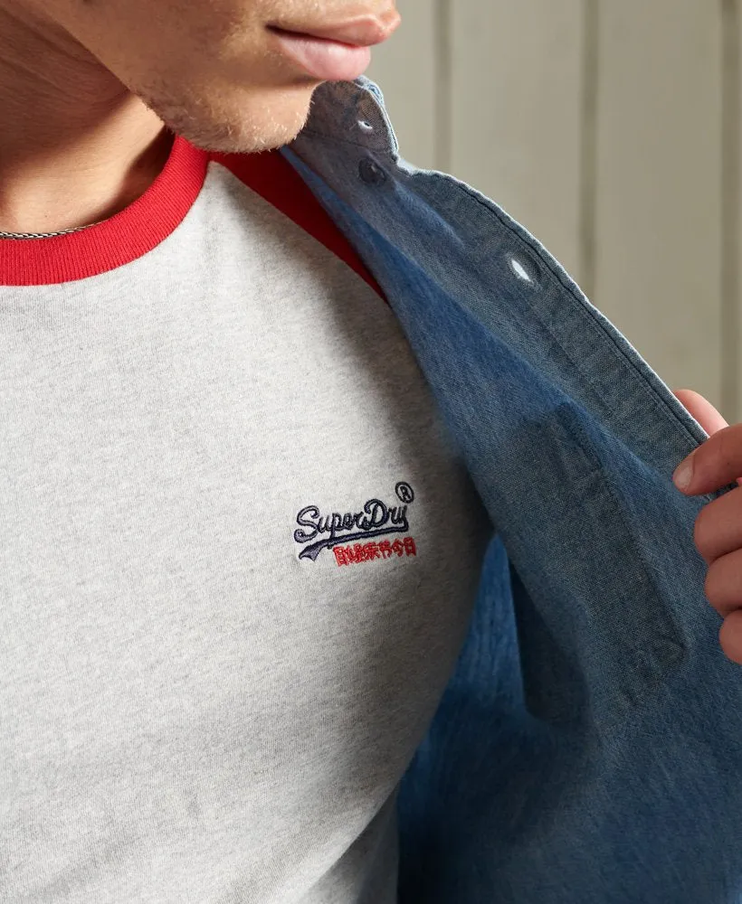 Superdry Organic Cotton Baseball T-Shirt - Light Grey Marl